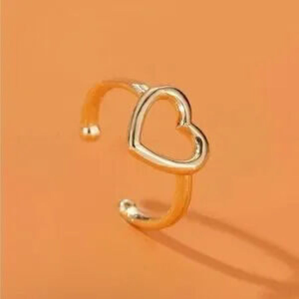 Gold 1pc Heart Ear Cuff